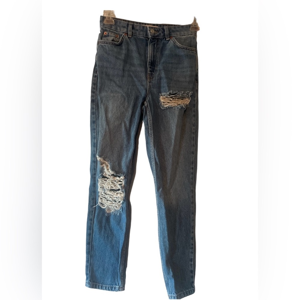 Topshop mom distressed jeans